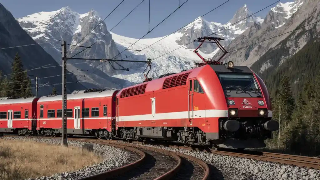 Red swiss train