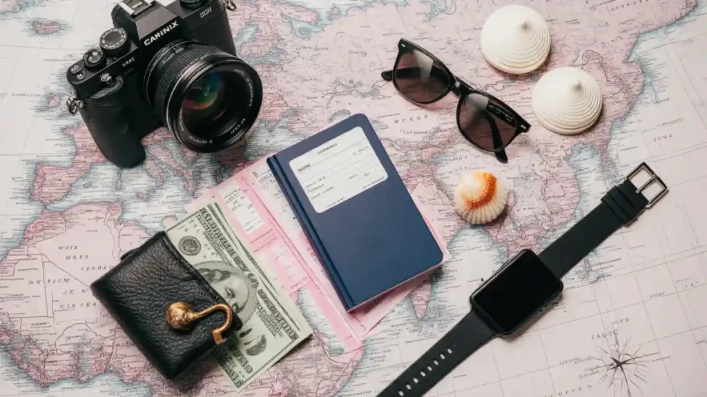 camera money passport watch packing list