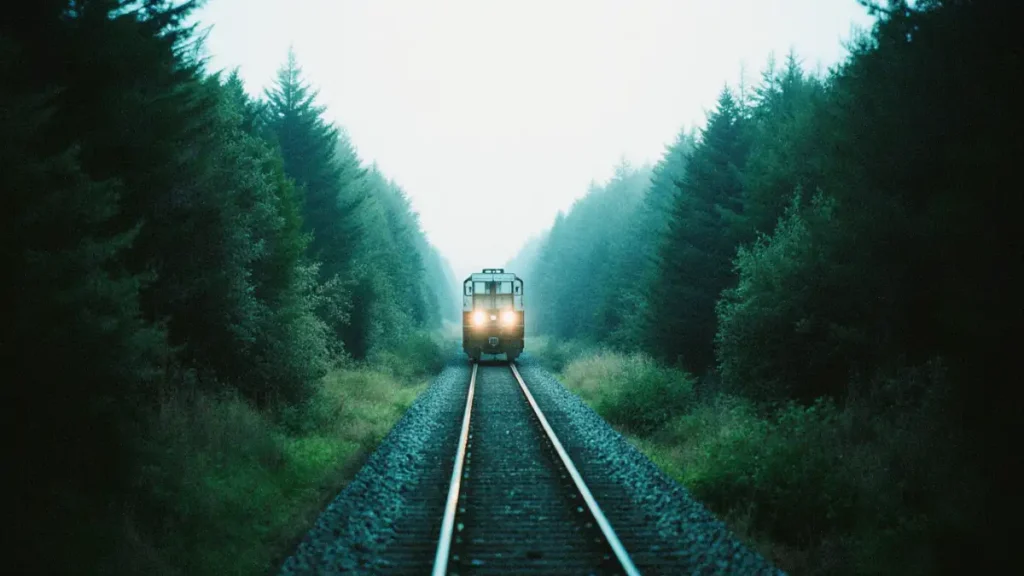 train in forest